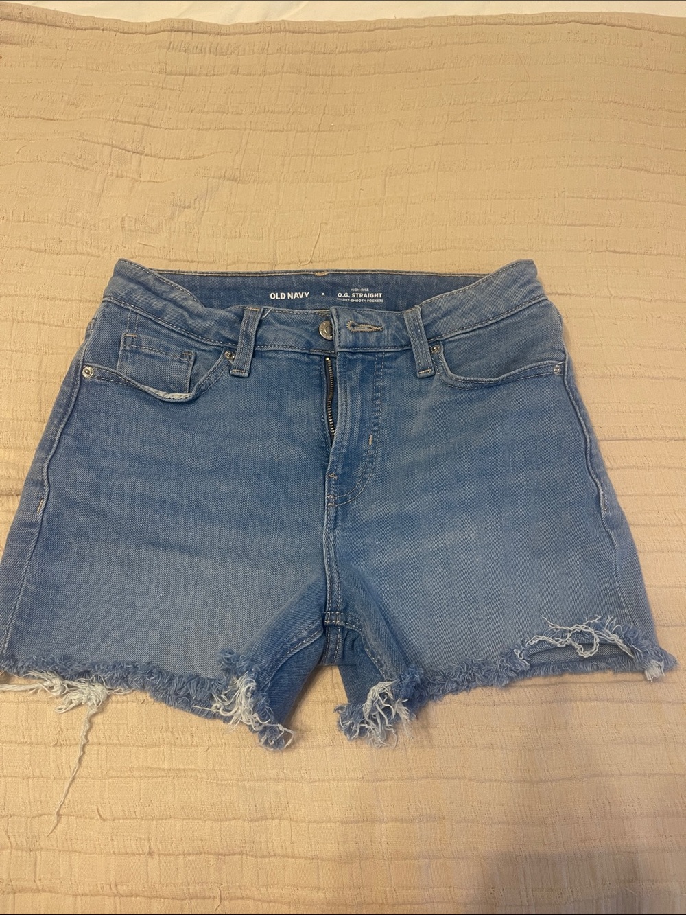 Old Navy Medium Blue Distressed Denim Cutoff Shorts